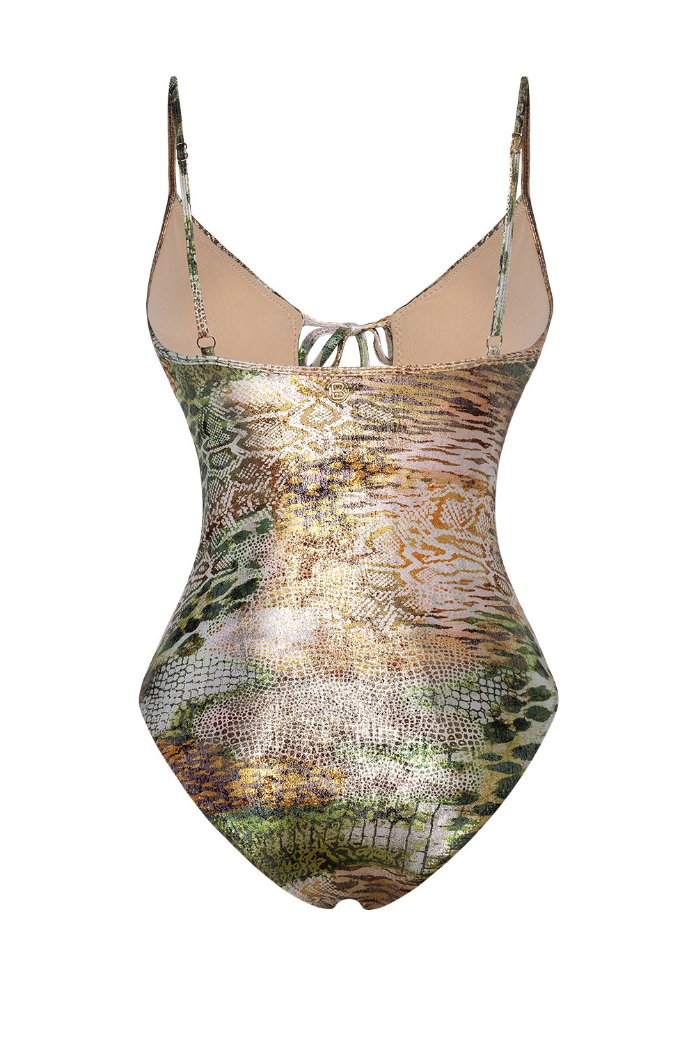 Bonesta-Dainakil Phantom Snake Pattern Bağcıklı V Yaka Mayo-Bikini & Mayo-5-roqelvaxirum.shop