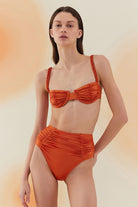 Bonesta-Erg Flame Orange Drapeli Yüksek Bel Bikini Takımı-Bikini & Mayo-2-roqelvaxirum.shop