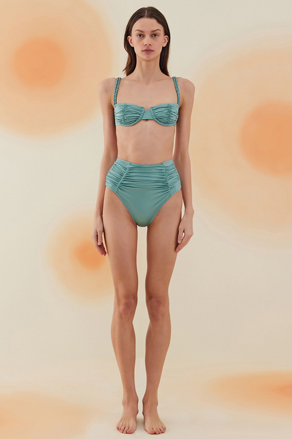 Bonesta-Erg Mint Green Drapeli Yüksek Bel Bikini Takımı-Bikini & Mayo-1-roqelvaxirum.shop