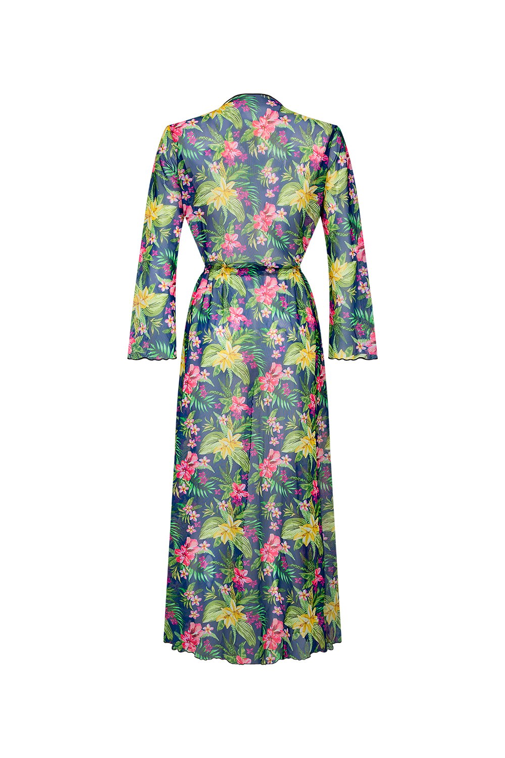 Bonesta-Gerardo Yeşil Pembe Desenli Uzun Elbise Pareo-Pareo & Bandana-2-roqelvaxirum.shop