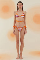 Bonesta-Glia Gradient Orange Üçgen Belden Bağcıklı Bikini Takımı-Bikini & Mayo-1-roqelvaxirum.shop