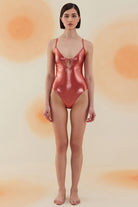 Bonesta-Glory Shiny Terracota Red Bağcıklı V Yaka Mayo-Bikini & Mayo-1-roqelvaxirum.shop