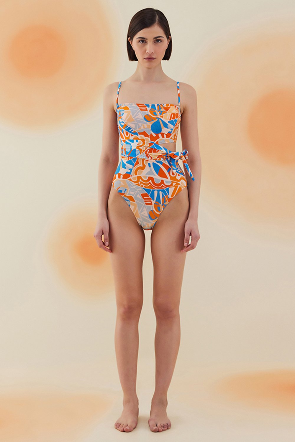 Bonesta-Gobi Abstract Floral Pattern Askılı Kemerli Mayo-Bikini & Mayo-1-roqelvaxirum.shop