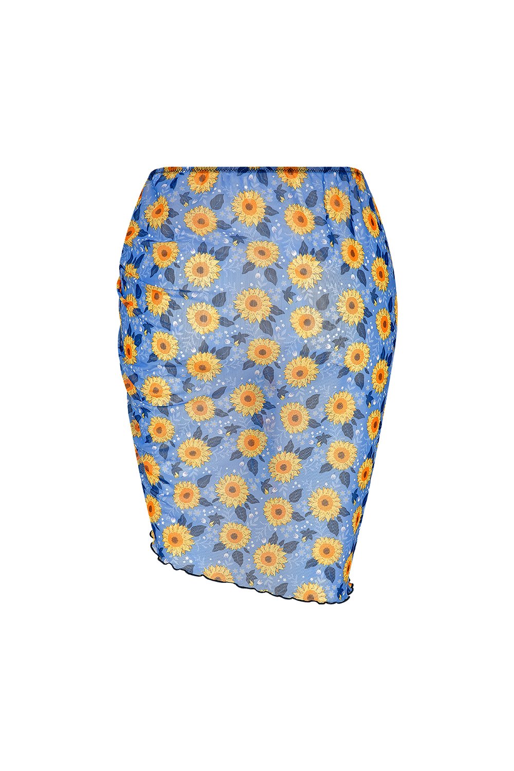 Bonesta-Harper Ayçiçeği Desenli Büzgülü Yırtmaçlı Pareo Etek-Pareo & Bandana-2-roqelvaxirum.shop