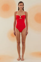 Bonesta-Judaean Scarlet Red Deniz Kabuklu Askılı Straplez Mayo-Bikini & Mayo-1-roqelvaxirum.shop