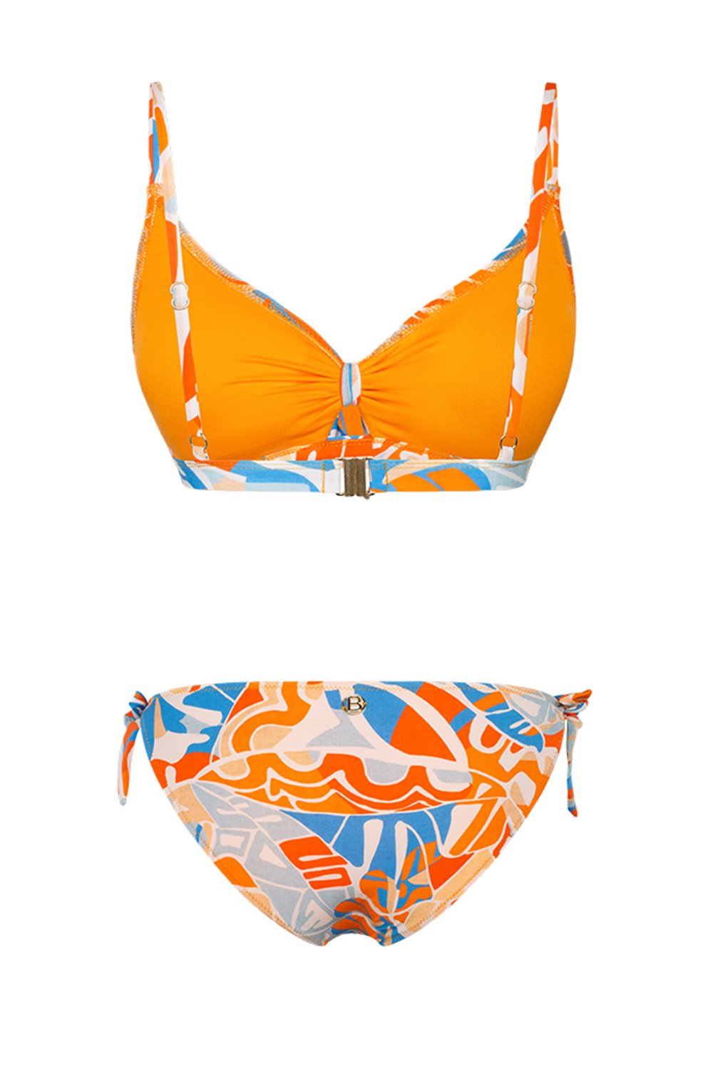 Bonesta-Kalahari Abstract Floral Pattern Askılı Bağcıklı Bikini Takımı-Bikini & Mayo-5-roqelvaxirum.shop