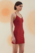 Bonesta-Oasis Burgundy Terry V Yaka Elbise-Elbise-2-roqelvaxirum.shop