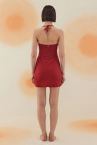 Bonesta-Oasis Burgundy Terry V Yaka Elbise-Elbise-3-roqelvaxirum.shop