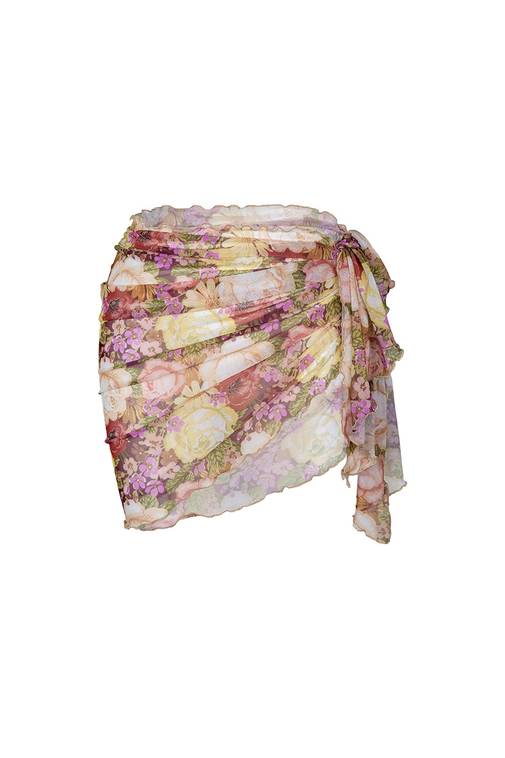 Bonesta-Osiel Renkli Pastel Çiçek Desenli Büzgülü Kısa Pareo Etek-Pareo & Bandana-1-roqelvaxirum.shop
