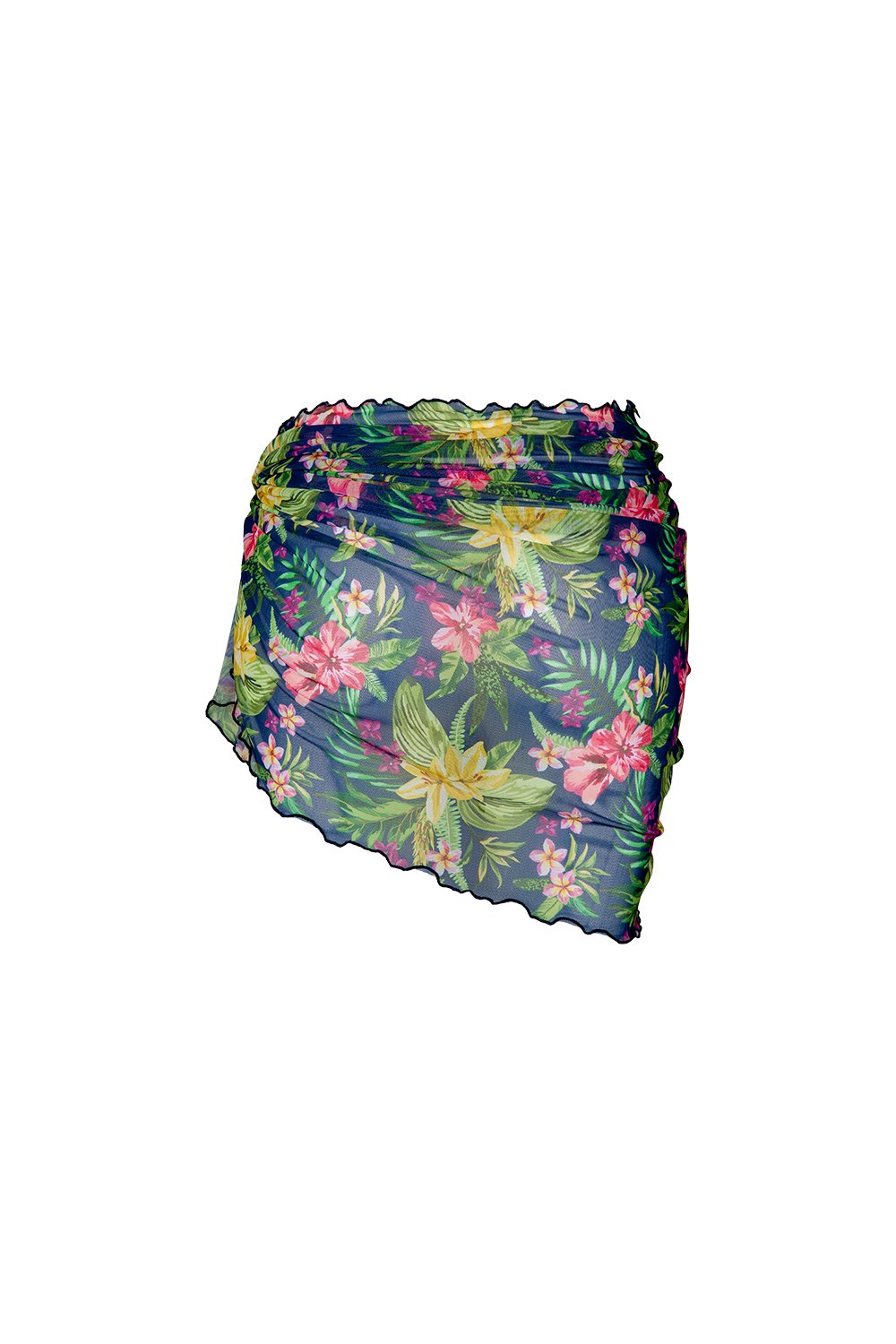 Bonesta-Osiel Yeşil Çiçek Desenli Büzgülü Kısa Pareo Etek-Pareo & Bandana-1-roqelvaxirum.shop