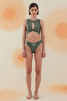 Bonesta-Pimenta Shiny Hunter Green Halter Kesim Mayo-Bikini & Mayo-1-roqelvaxirum.shop
