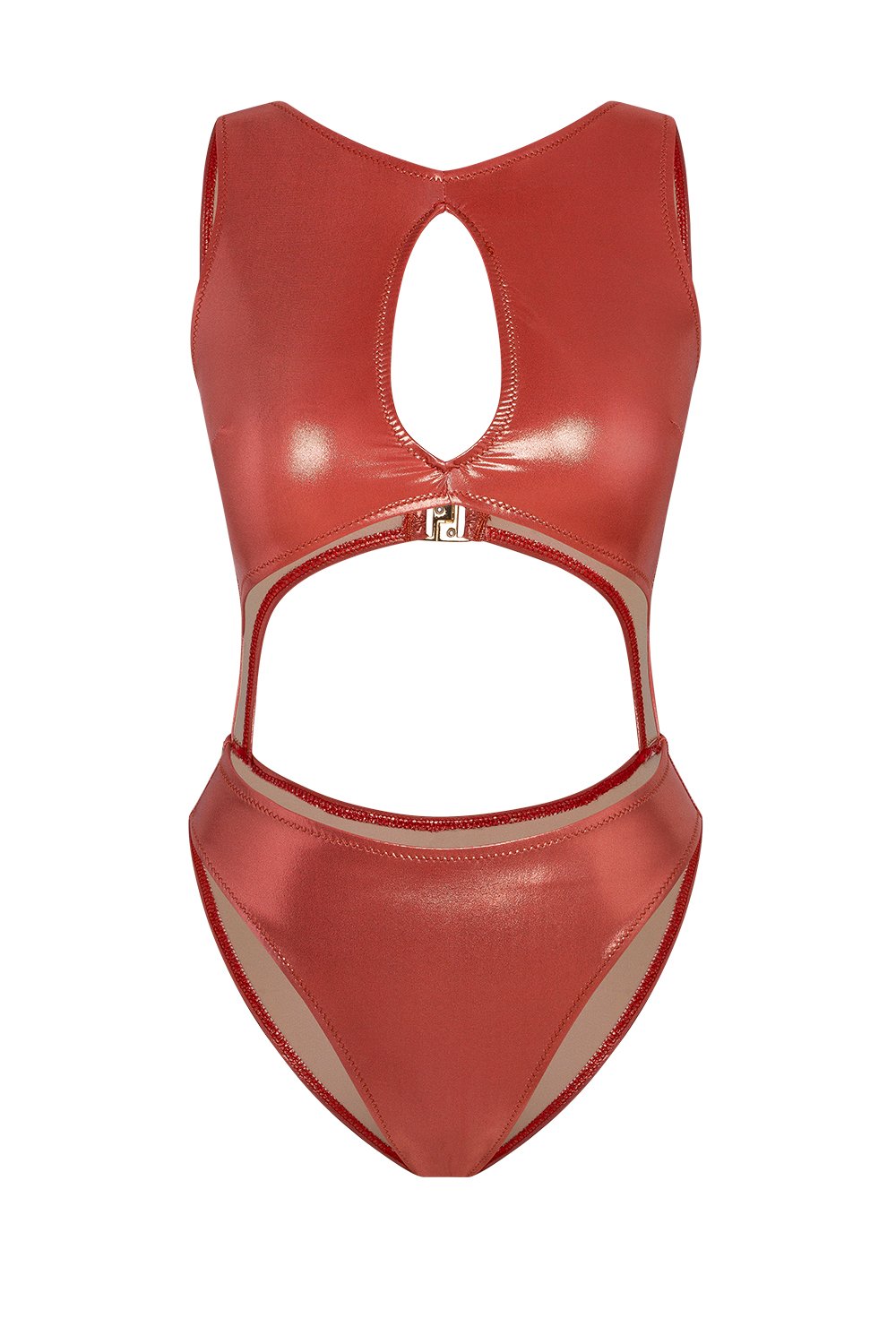 Bonesta-Pimenta Shiny Terracota Red Halter Kesim Mayo-Bikini & Mayo-13-roqelvaxirum.shop