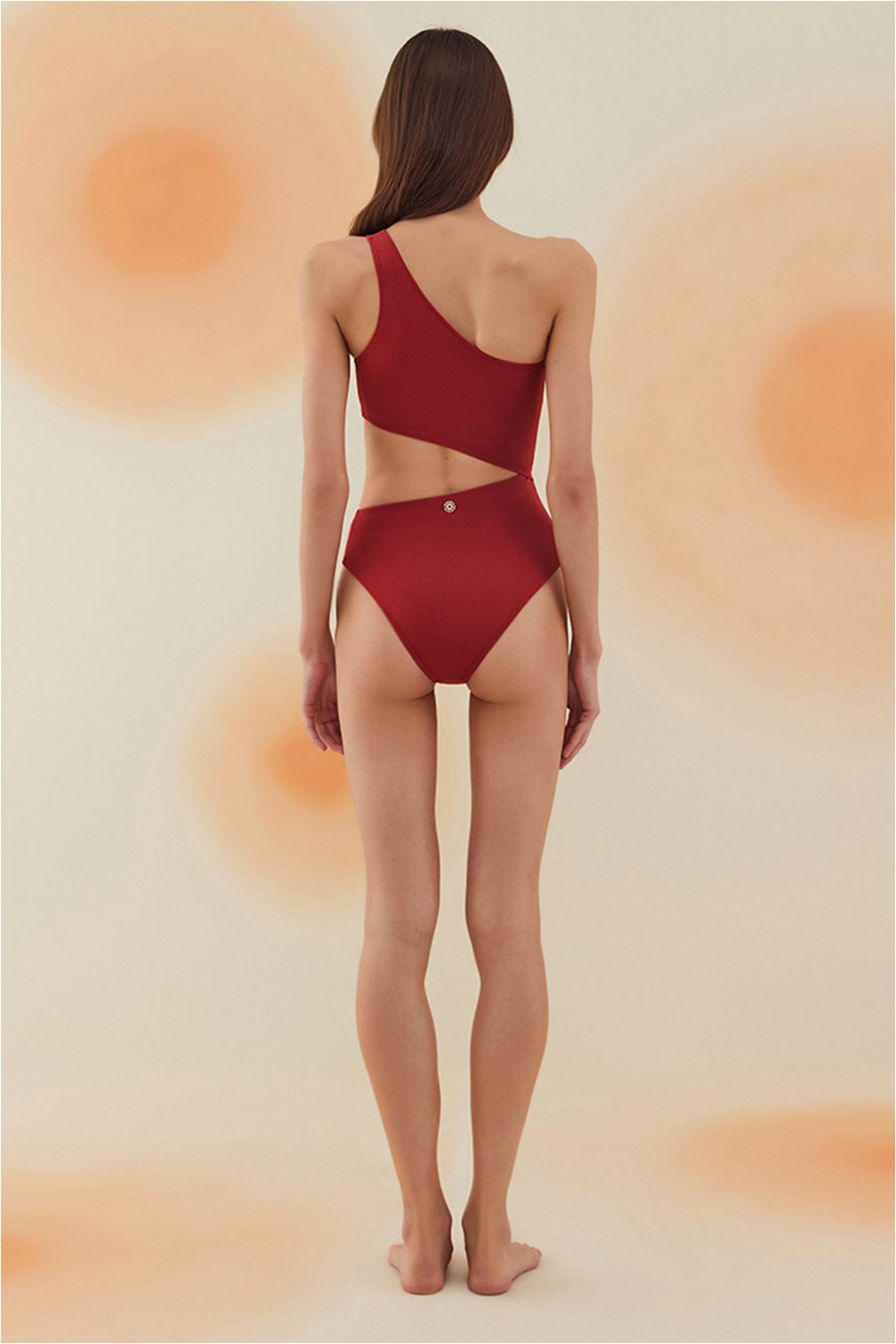 Bonesta-Playa Burgundy Tek Omuz Asimetrik Mayo-Bikini & Mayo-3-roqelvaxirum.shop