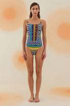 Bonesta-Selte Navajo Ethnic Pattern Aksesuarlı Askılı Mayo-Bikini & Mayo-1-roqelvaxirum.shop