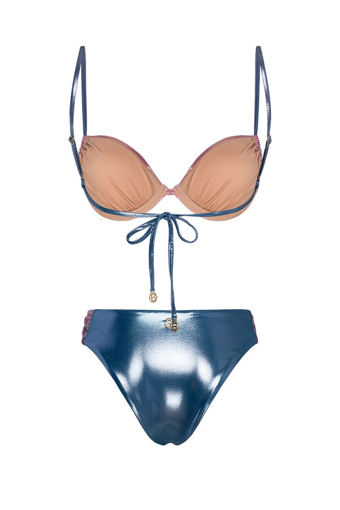 Bonesta-Tabernas Shiny Sapphire Blue And Misty Rose Çift Renk Kaplı Bikini Takımı-Bikini & Mayo-2-roqelvaxirum.shop