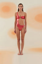 Bonesta-Tatacoa Shiny Crimson Red Halka Aksesuarlı Tek Omuz Mayo-Bikini & Mayo-3-roqelvaxirum.shop