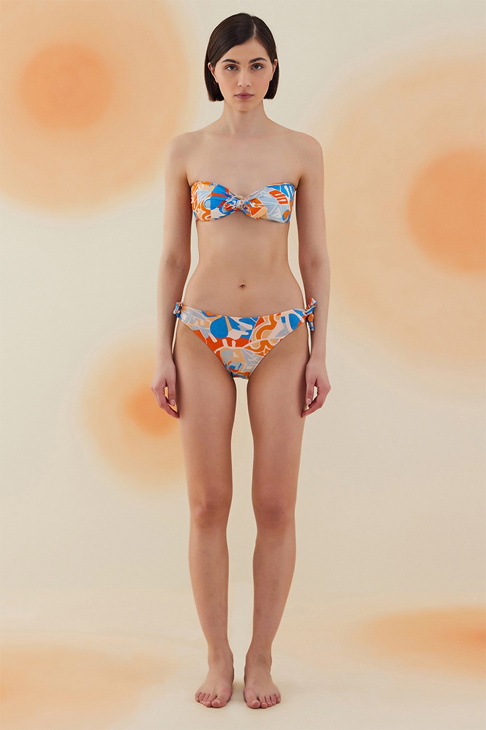 Bonesta-Tumble Abstract Floral Pattern Straplez Bağcıklı Bikini Takımı-Bikini & Mayo-1-roqelvaxirum.shop
