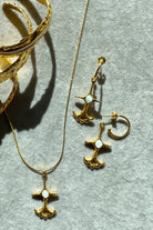 Brambuta-Ankh Beyaz Mineli Gold Küpe-Küpe-1-roqelvaxirum.shop