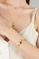 Brambuta-Ankh Siyah Mineli Gold Bileklik-Bileklik-2-roqelvaxirum.shop