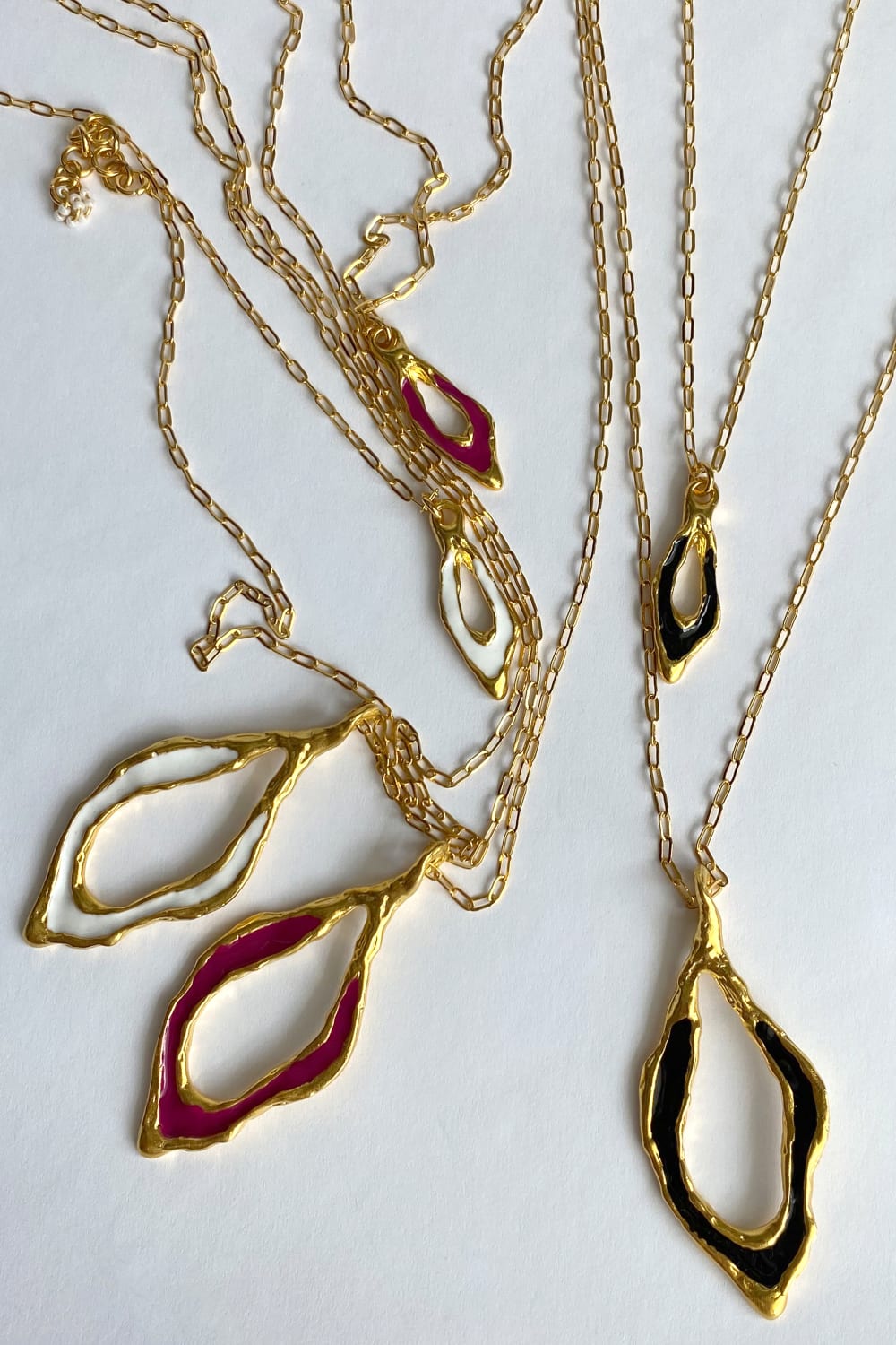 Brambuta-Enki Fuşya Mineli Gold Small Kolye-Kolye-3-roqelvaxirum.shop