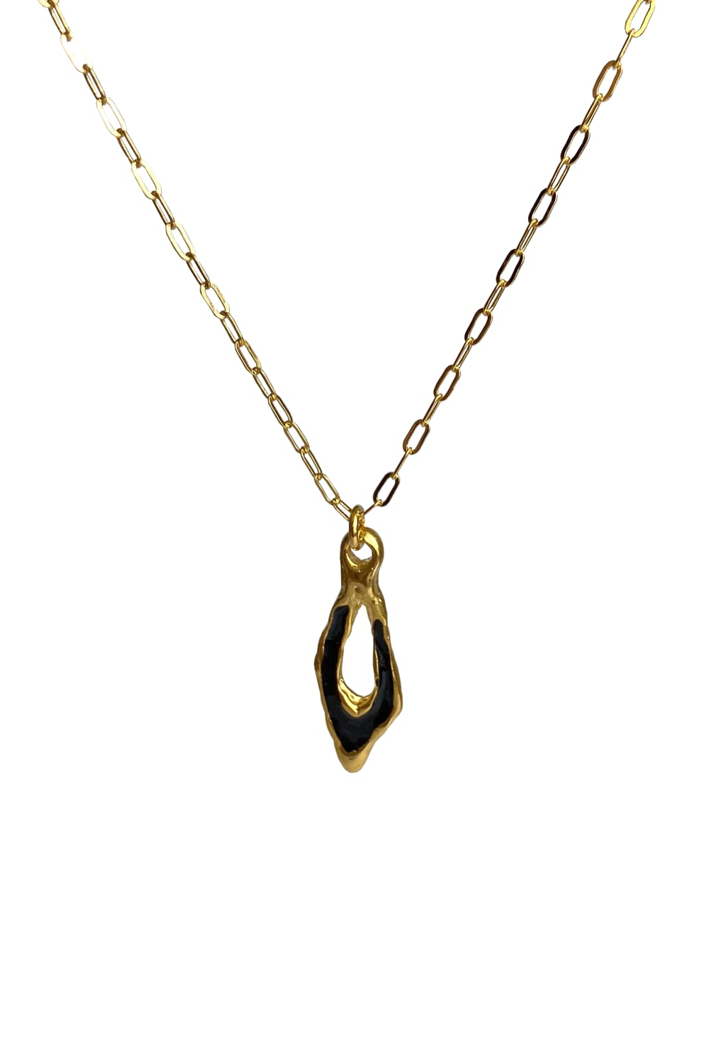 Brambuta-Enki Siyah Mineli Gold Small Kolye-Kolye-2-roqelvaxirum.shop