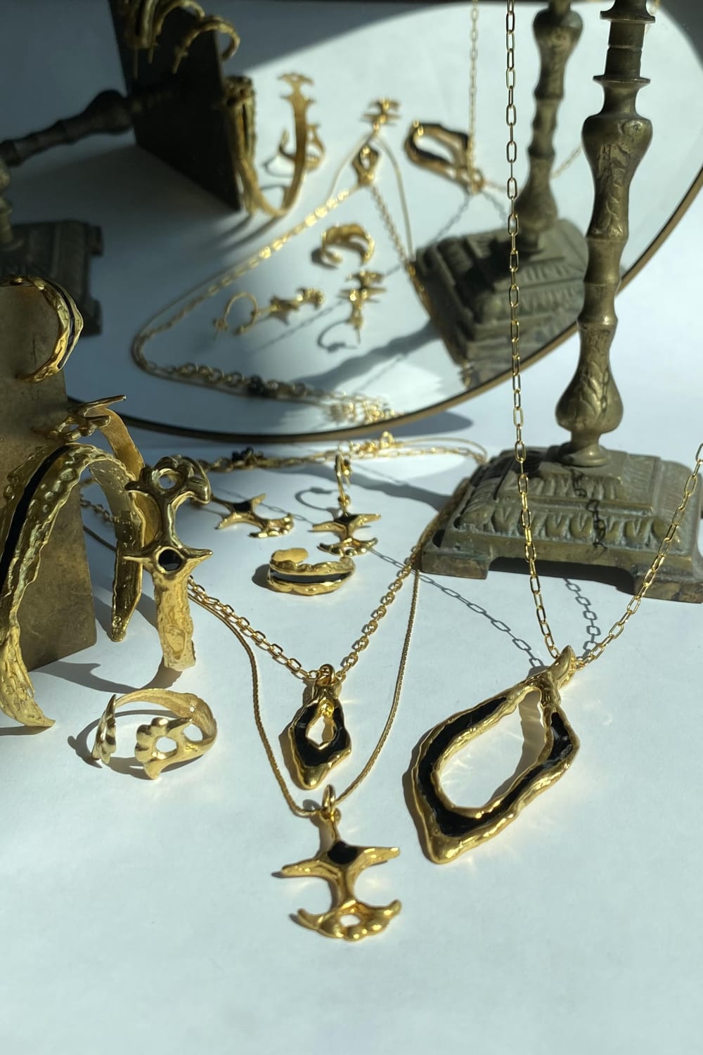 Brambuta-Enki Siyah Mineli Gold Small Kolye-Kolye-3-roqelvaxirum.shop