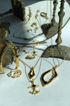 Brambuta-Enki Siyah Mineli Gold Small Kolye-Kolye-3-roqelvaxirum.shop
