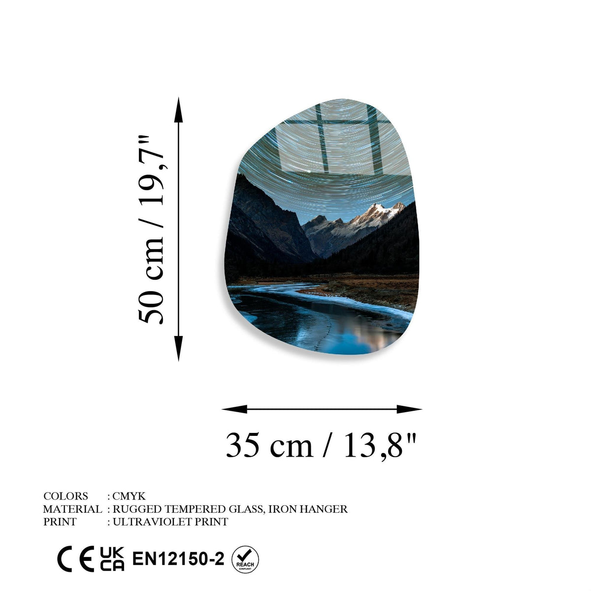 Uv-1112 Baskılı Cam Amorf Duvar Tablosu 