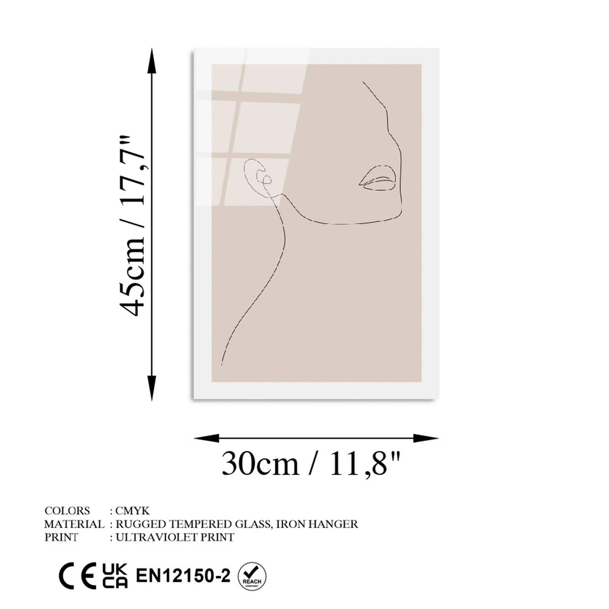 Uv-1039 Baskılı Cam Dikdörtgen Duvar Tablosu 