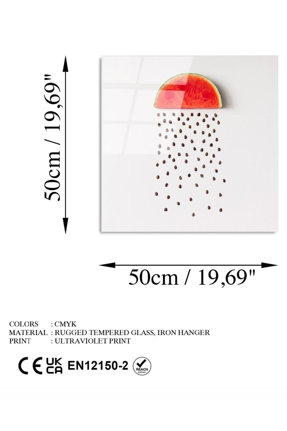 Uv Baskılı Cam Duvar Tablosu, Kare - 50x50 Cm - 6