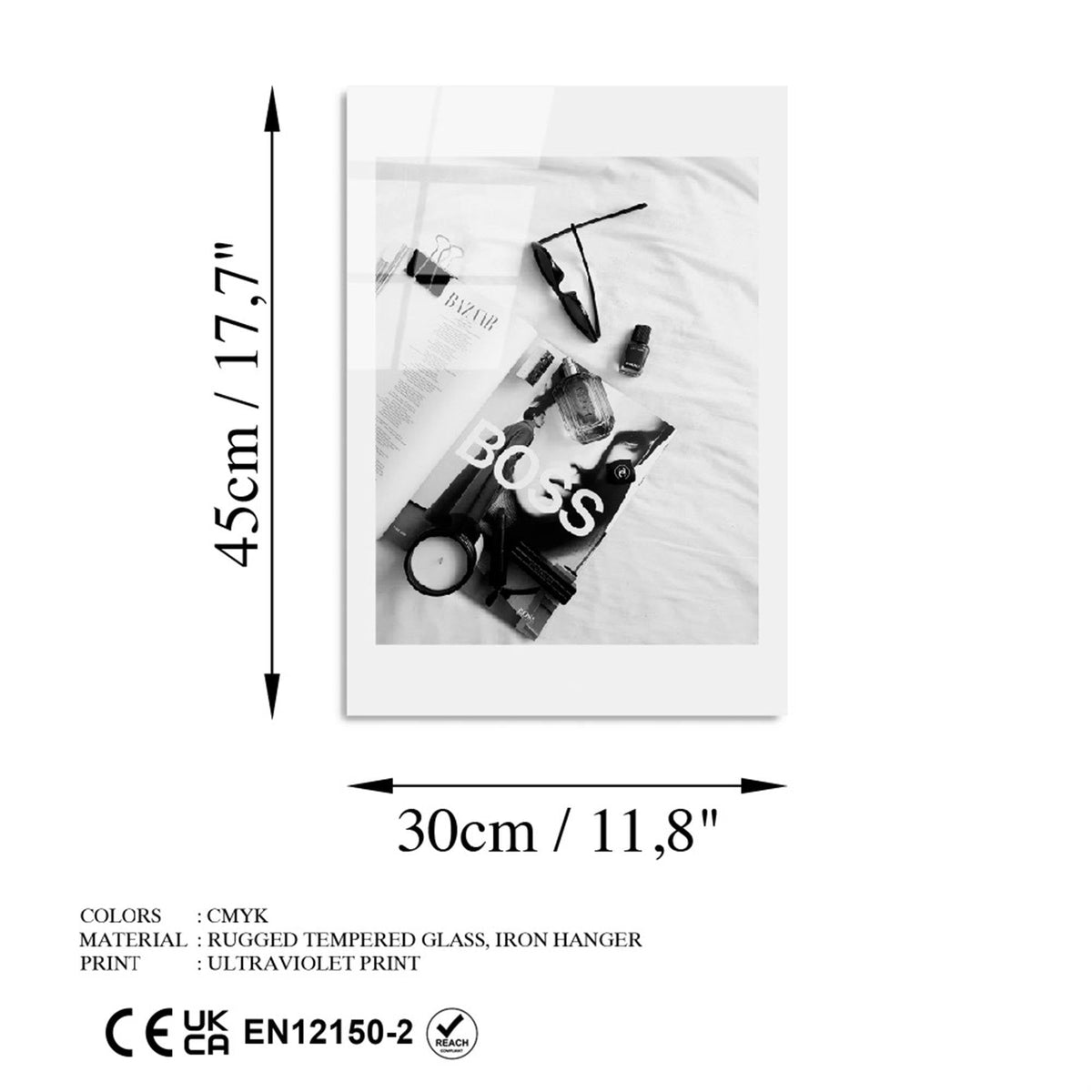 Uv-975 Baskılı Cam Dikdörtgen Duvar Tablosu 