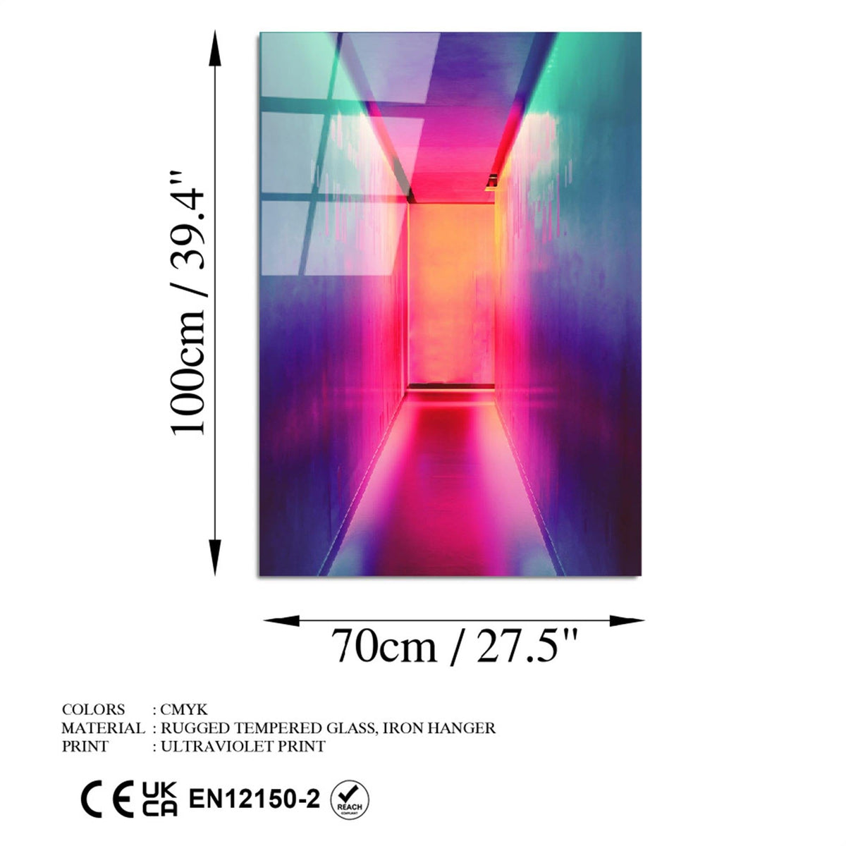 Uv-788 Baskılı Cam Dikdörtgen Duvar Tablosu 