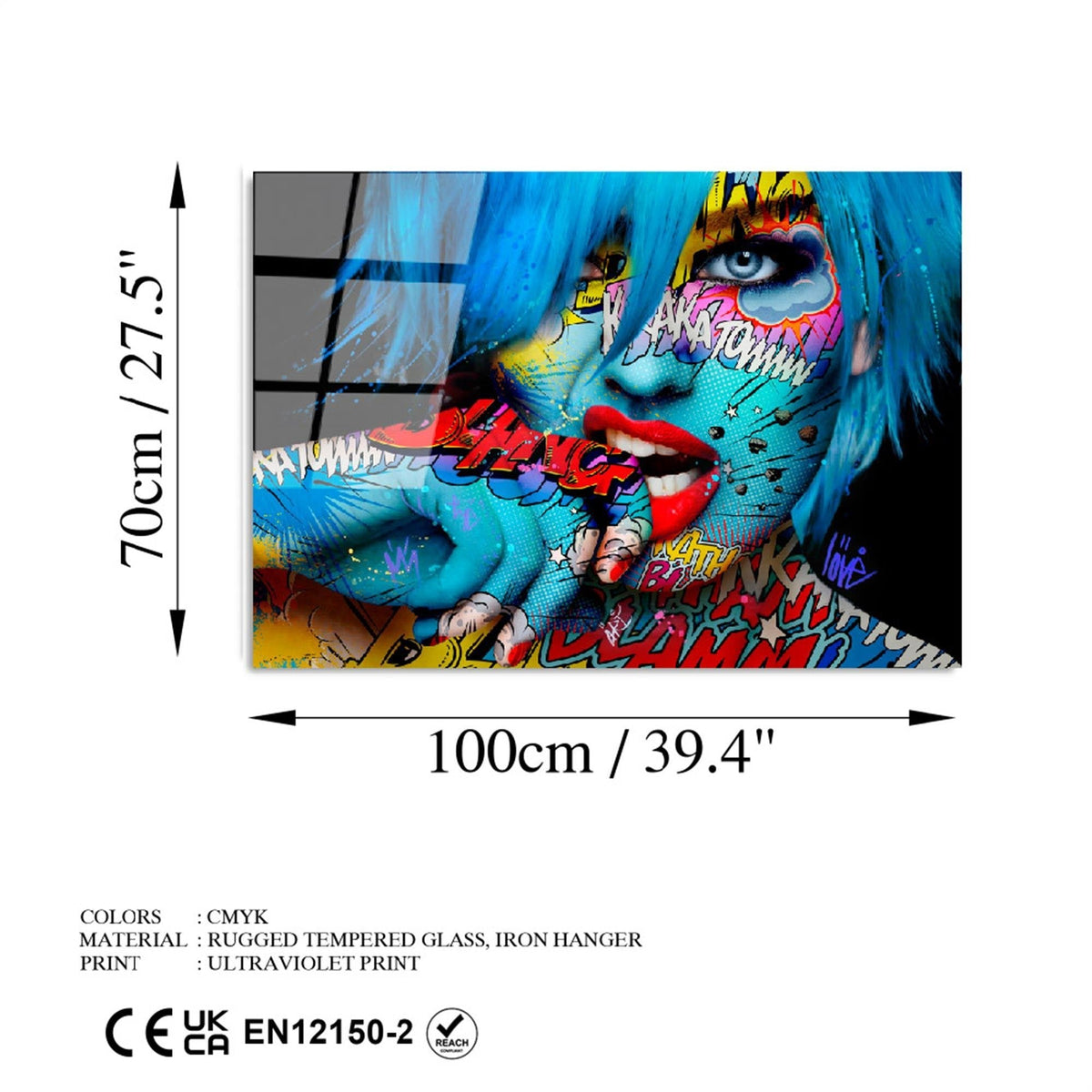 Uv-713 Baskılı Cam Dikdörtgen Duvar Tablosu 