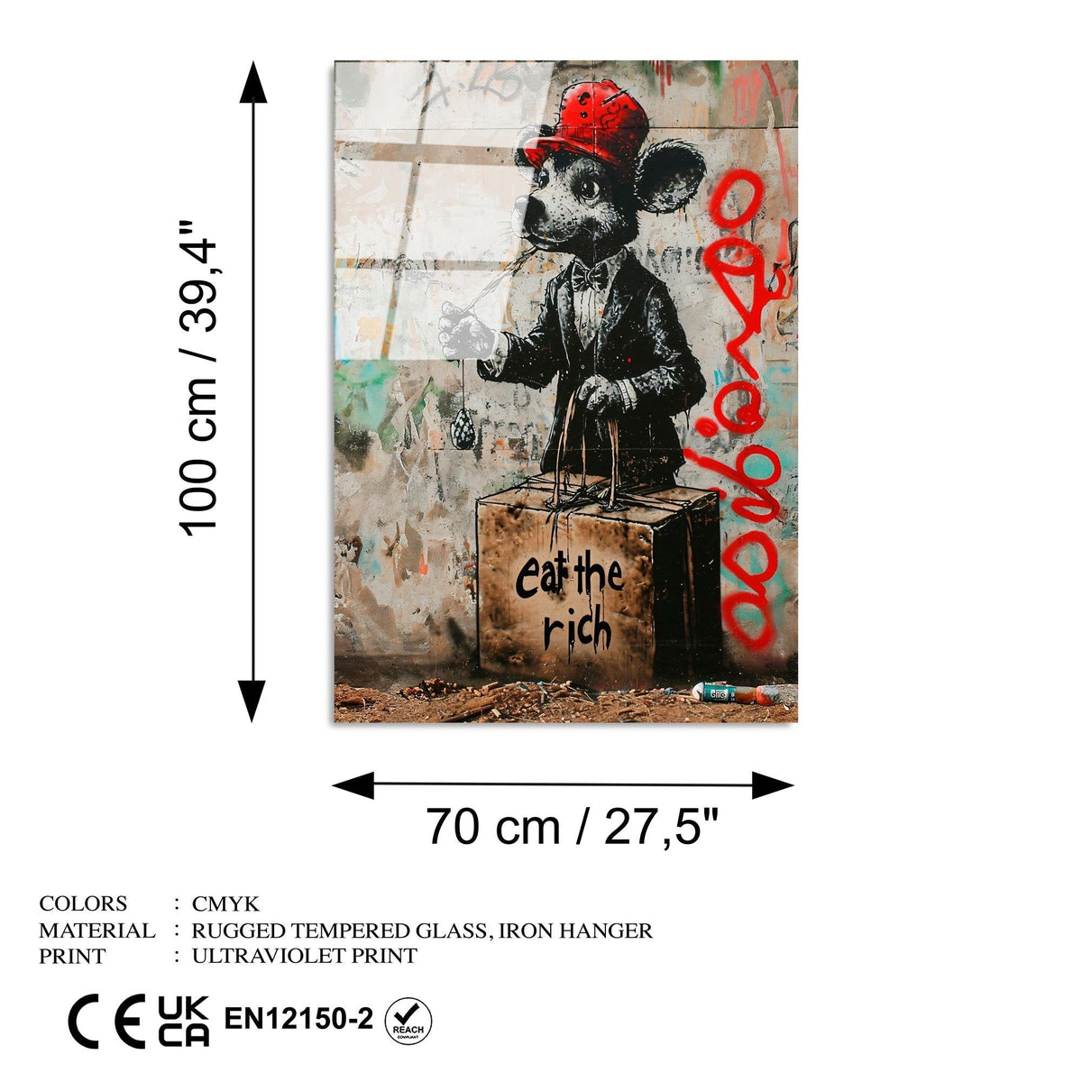 Uv-1190 Baskılı Cam Dikdörtgen Duvar Tablosu 