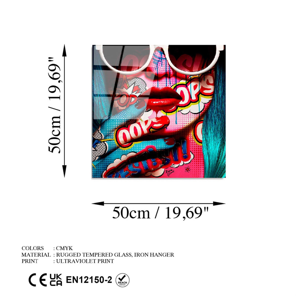 Uv-836 Baskılı Cam Kare Duvar Tablosu 