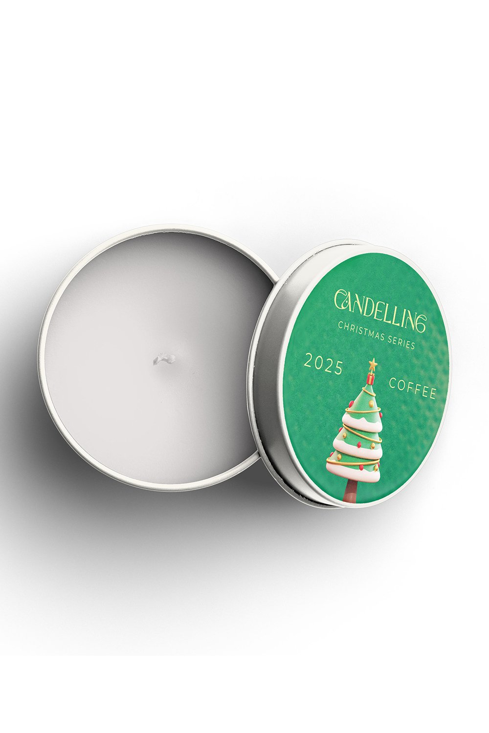 Candelling-Candelling Yeni Yıl Serisi Beyaz Metal Mum – Kahve-Mum-2-roqelvaxirum.shop