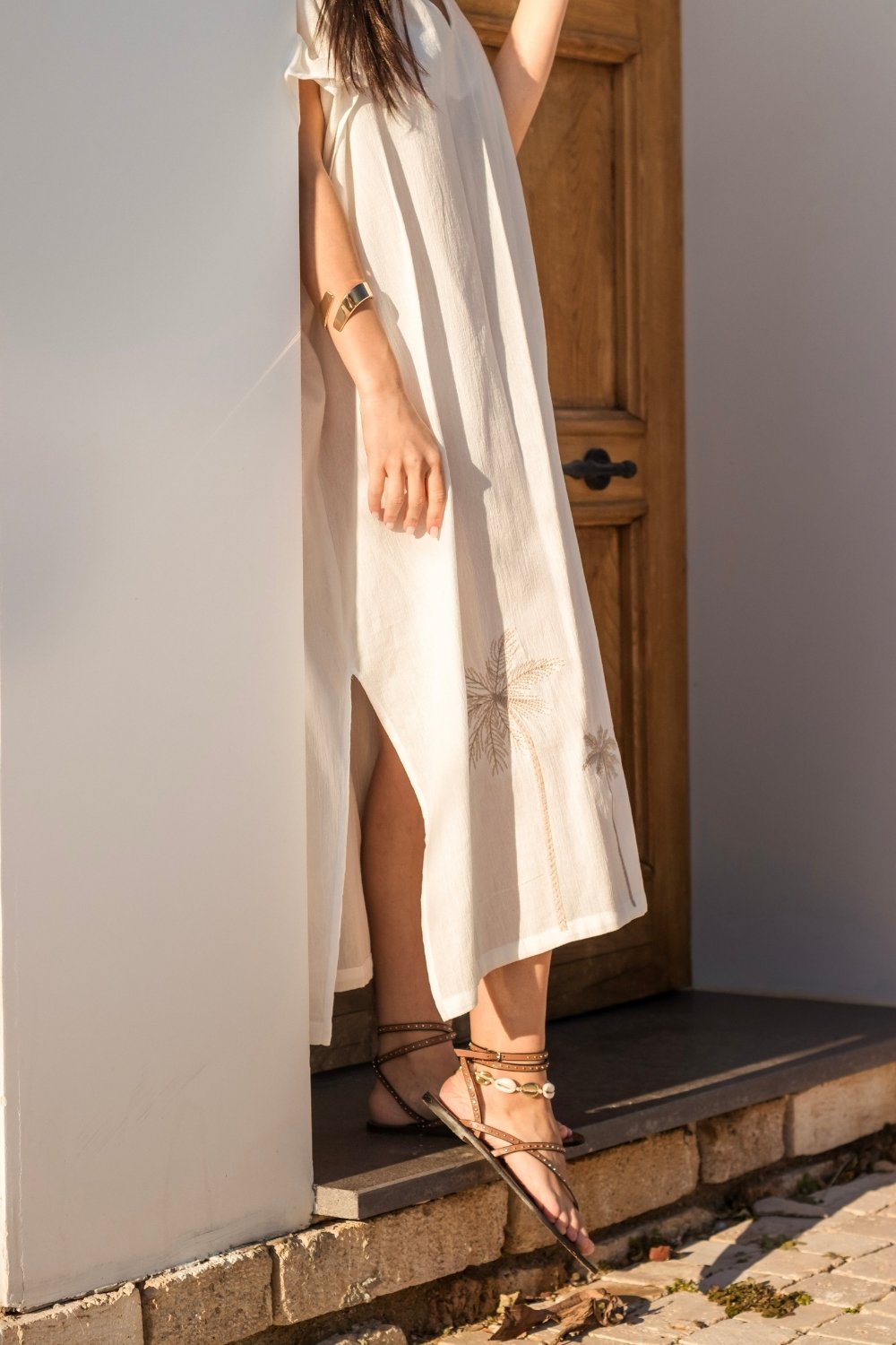 Carryberry-Beyaz Müslin Kaftan-Elbise-2-roqelvaxirum.shop