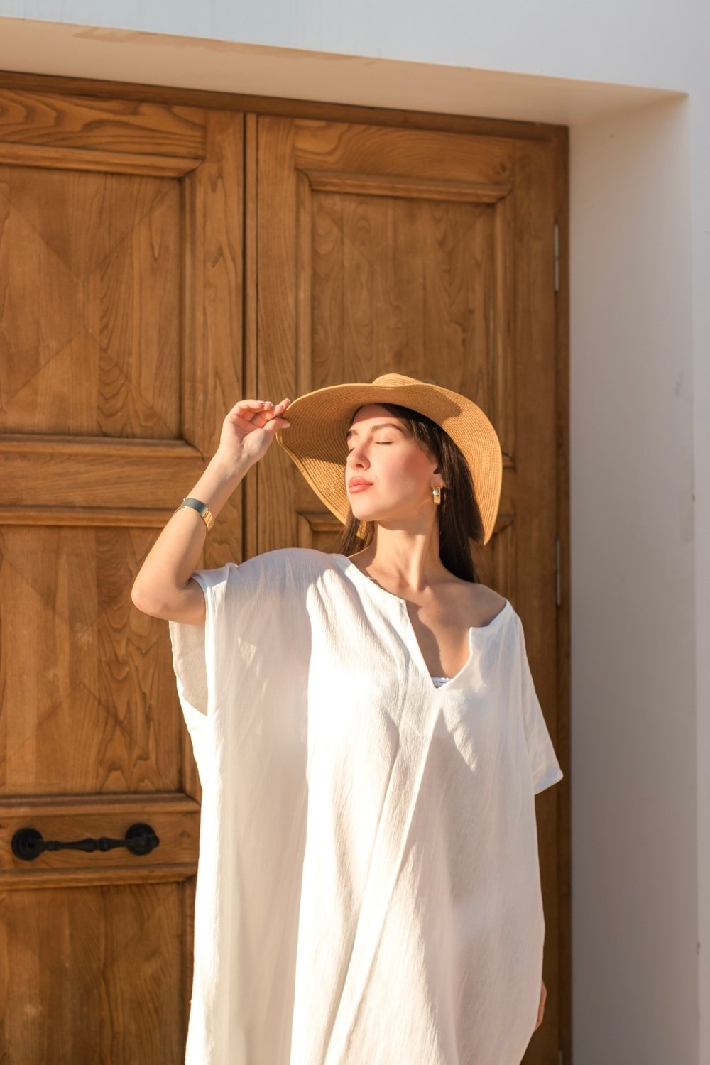 Carryberry-Beyaz Müslin Kaftan-Elbise-3-roqelvaxirum.shop
