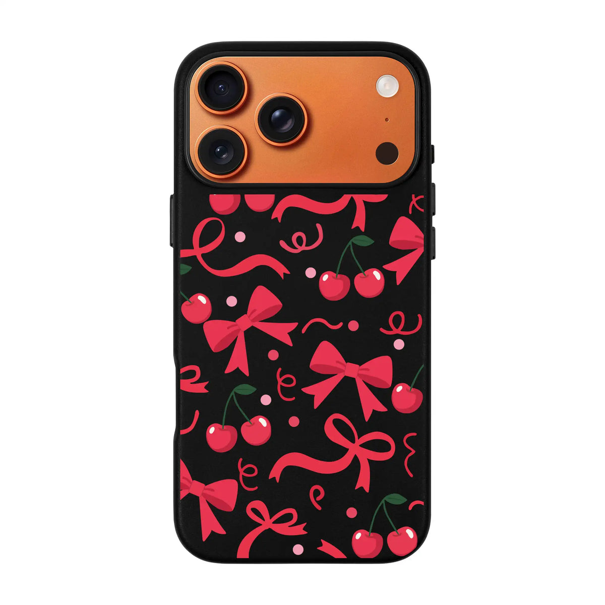 Cherry Ribbon-Signature Leather Kılıf Magsafe Özellikli - Iphone 17 Pro