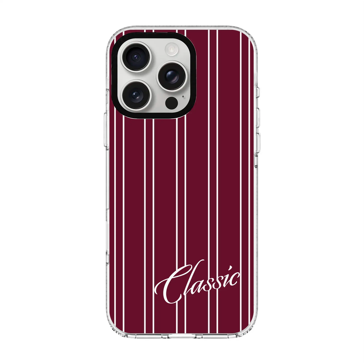Classic Stripe-Clear Kılıf Magsafe Özellikli - Iphone 15 Pro