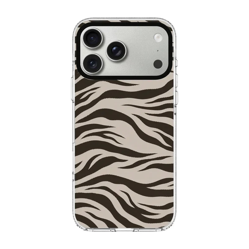 Espresso Zebra-Clear Kılıf Magsafe Özellikli - Iphone 17 Pro Max