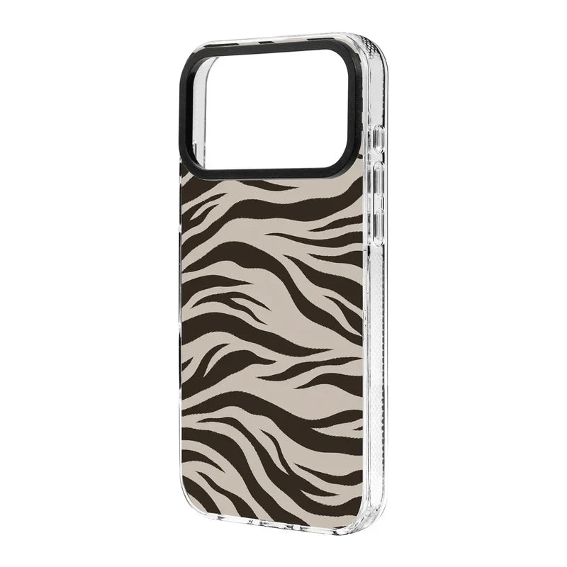 Espresso Zebra-Clear Kılıf Magsafe Özellikli - Iphone 17 Pro