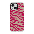 Fuchsia Zebra-Clear Kılıf Magsafe Özellikli - Iphone 15 Plus