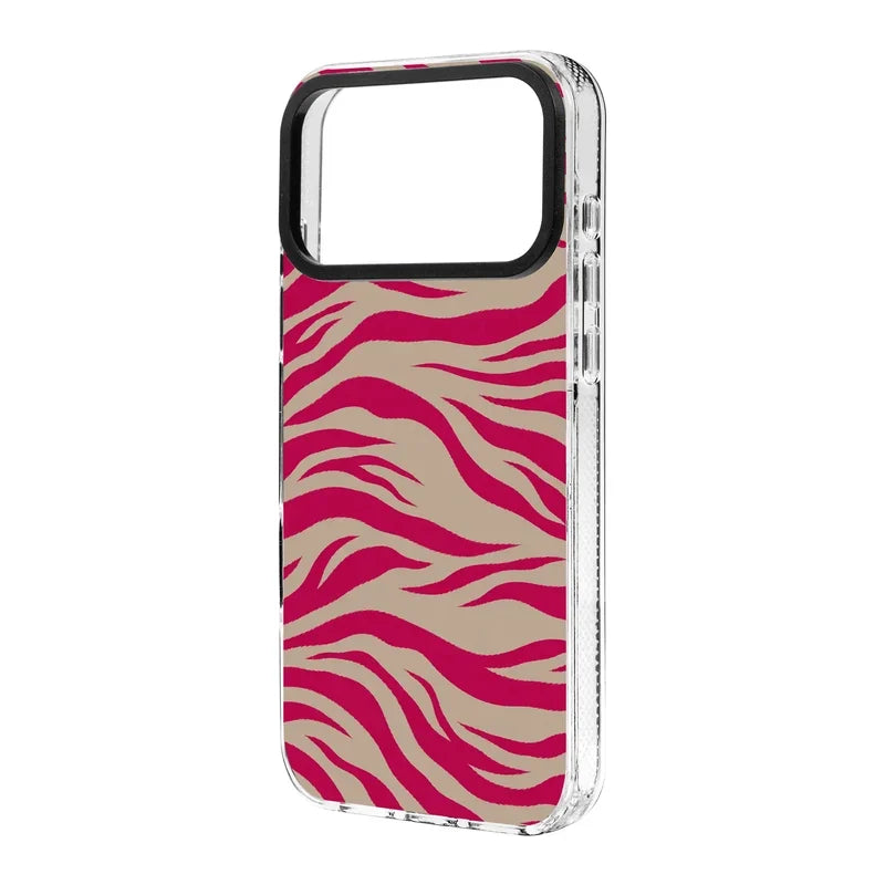 Fuchsia Zebra-Clear Kılıf Magsafe Özellikli - Iphone 17 Pro Max