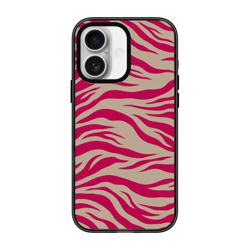 Fuchsia Zebra-Power Kılıf - Iphone 16 Plus