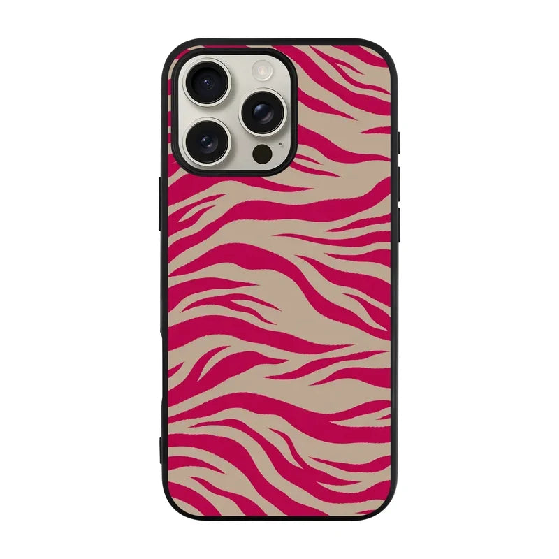 Fuchsia Zebra-Ultra Silikon Kılıf-Iphone 15 Pro