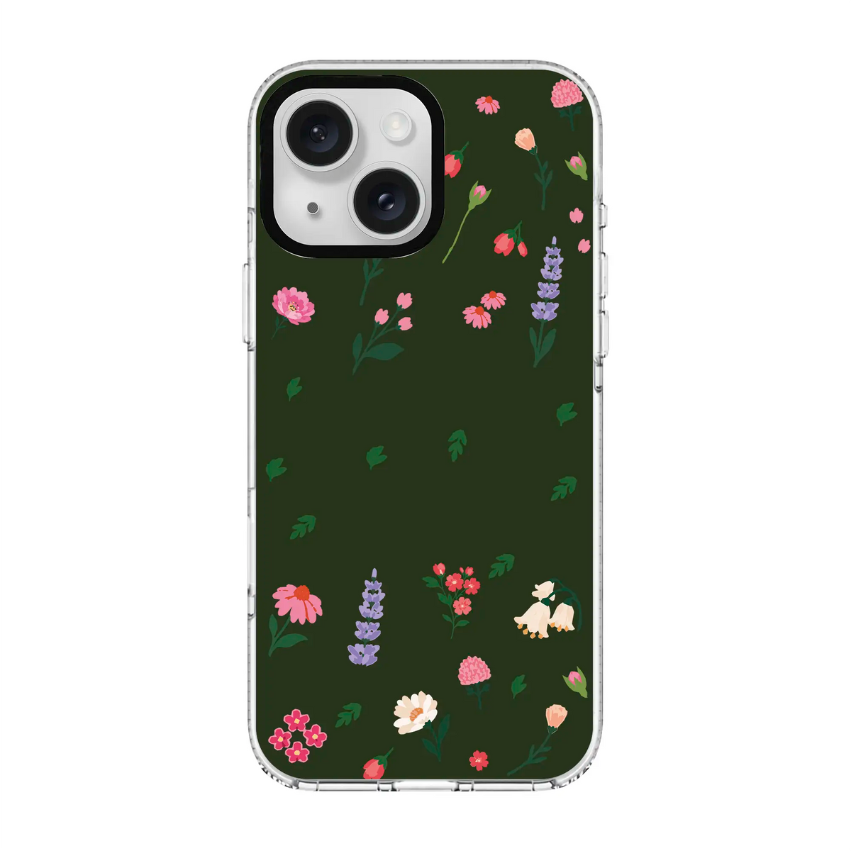 KiŞiYe Özel Little Blossoms Orman YeşiLi-Clear Kılıf Magsafe Özellikli - Iphone 16E