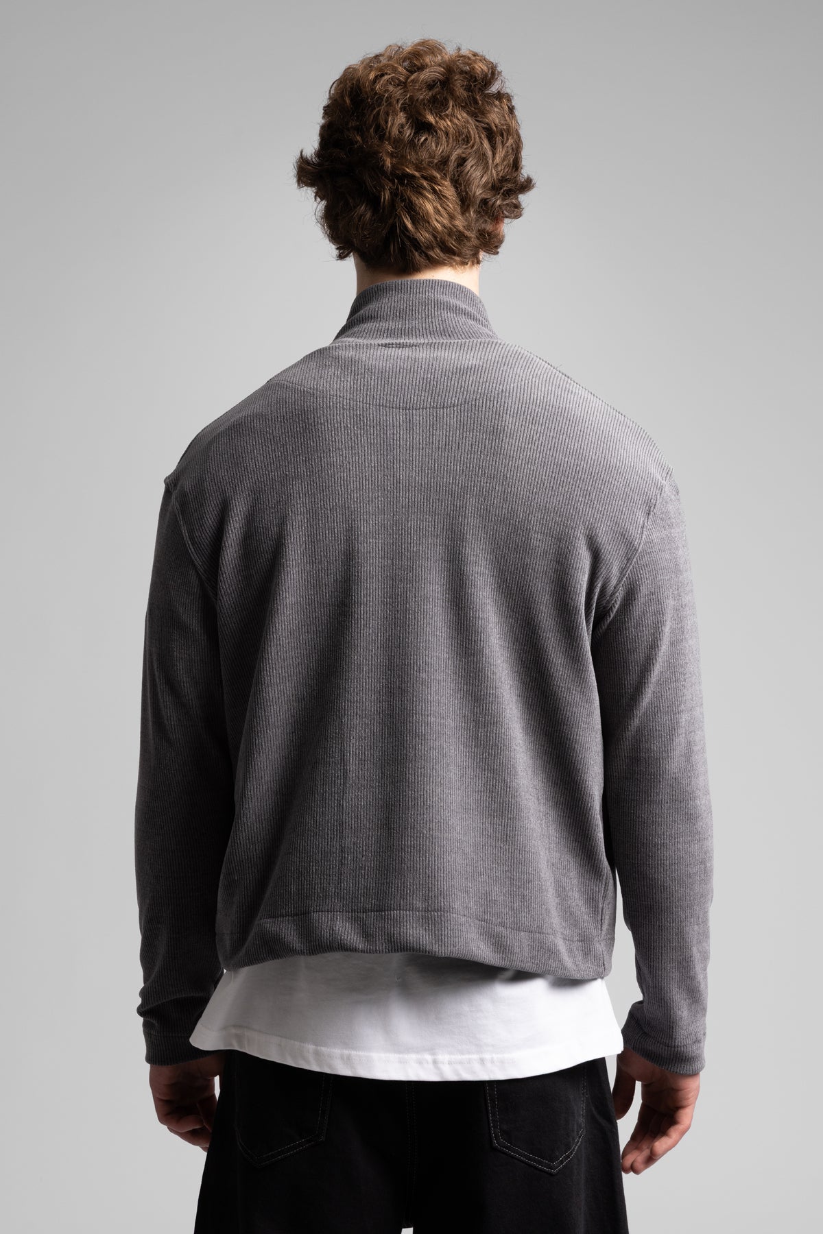 Catch-Dik Yaka Fermuarlı Fitilli Sweatshirt-Sweatshirt-8-roqelvaxirum.shop