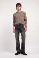 Geniş Paça Nakış Detaylı Jean Pantolon, Siyah - 2