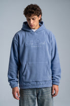 Kapüşonlu Kanguru Cepli Nakışlı Sweatshirt, Koyu Mavi - 2